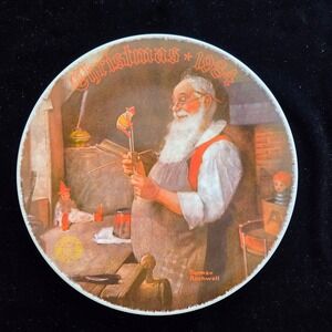 Norman Rockwell Christmas 1984 Santa Workshop Limited Edition Collector Plate